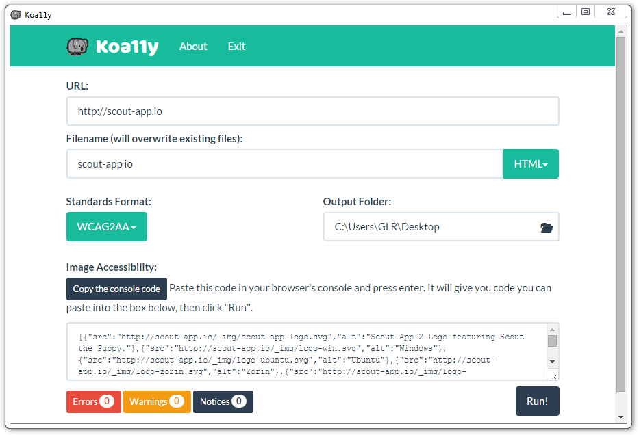 Koa11y Screenshot